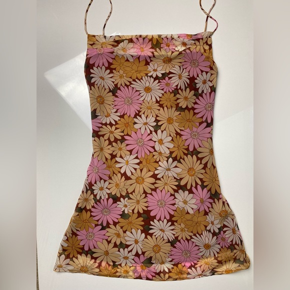 Pink, Floral Altar’d State Mini Spaghetti Strap Summer Dress - Picture 8 of 8
